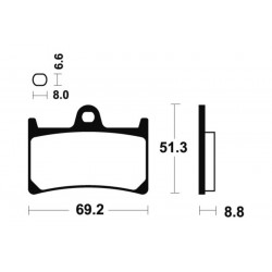 1023179-MSS134 : Vordere Bremsbeläge TECNIUM aus gesintertem Metall - MSS134 Yamaha Scooter MAX