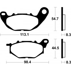 1121493-ME431 : Vordere Bremsbeläge TECNIUM organisch - ME431 Yamaha Scooter MAX