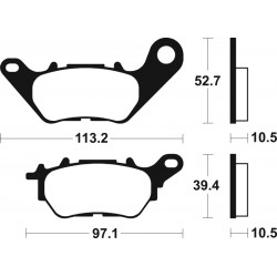 1121494-ME432 : Hintere Bremsbeläge TECNIUM organisch - ME432 Yamaha Scooter MAX