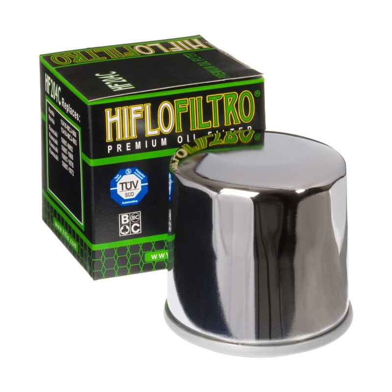 1000572-HF204C : HIFLOFILTRO Chrome Oil Filter Yamaha Scooter MAX